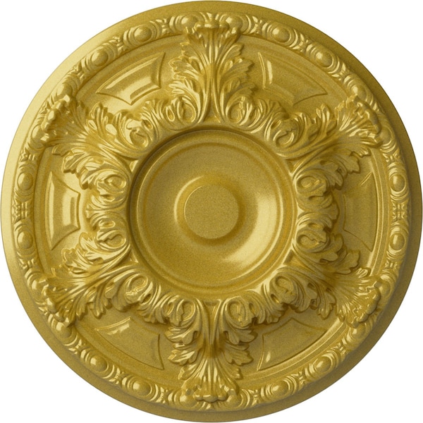 Ekena Millwork Granada Ceiling Medallion (Fits Canopies up to 7 1/8"), Hand-Painted Rich Gold, 19"OD x 1 1/2"P CM19GARGS - main